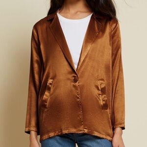 Nation LTD Satin Jessie Lightweight Blazer Brown